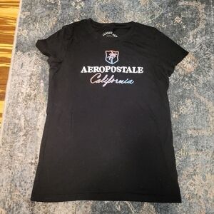 Aeropostale Black Short Sleeve Tee Size L
